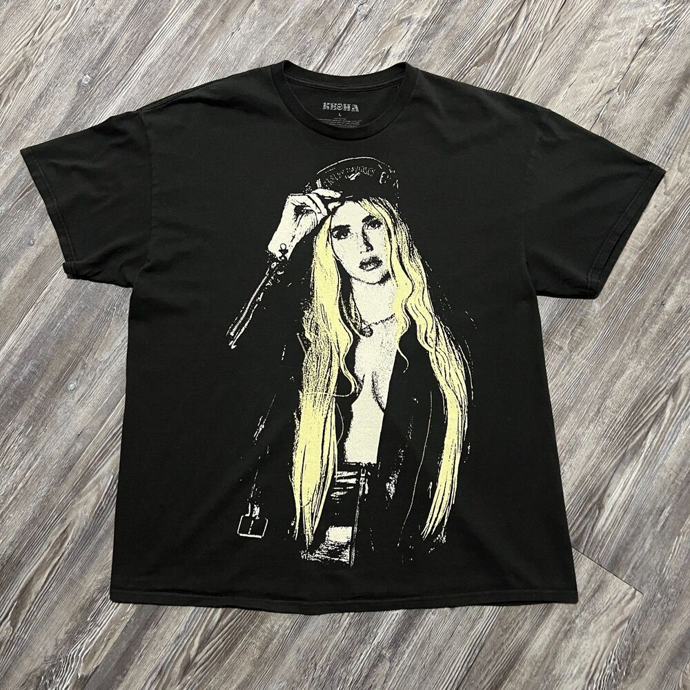 Rare Kesha Concert Graphic Tee Large Black
